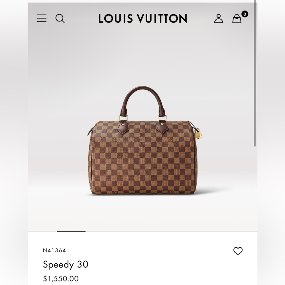 SOLD.  EUC authentic LOUIS VUITTON Damier Ebene Speedy 30